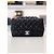 Chanel Borsa a Spalla Classic Lambskin New Mini Silver Leather Nera Nero - vista 3