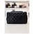Chanel Borsa a Spalla Classic Lambskin New Mini Silver Leather Nera Nero - vista 6