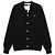 Comme Des Garcons Strickjacke mit V-Ausschnitt und schwarzem Herz