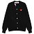 Comme Des Garcons Cárdigan de punto con cuello en V y corazón rojo Negro