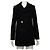 Saint Laurent Abrigo de lana doble negro para mujer