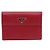 Prada Portafoglio in Saffiano rosso con logo argento