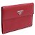 Prada Portafoglio in Saffiano rosso con logo argento - vista 2