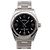 Rolex Relógio Oyster Perpetual de aço para mulher com mostrador preto