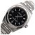 Rolex Relógio Oyster Perpetual de aço para mulher com mostrador preto - vista 2