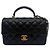 Chanel Nuova Mini Borsa con flap e manico in pelle di agnello nera Nero - vista 2