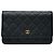 Chanel Borsa a tracolla WOC Classic Caviar Nera con finiture dorate Nero