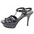 Saint Laurent Sandali con plateau e cinturino in vernice Nero