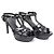 Saint Laurent Sandali con plateau e cinturino in vernice Nero - vista 3