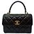 Chanel Piccola borsa a tracolla con patta in agnello trendy Nero - vista 2