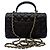 Chanel Neue Mini Top Handle Flap Bag aus Lammleder Schwarz - Ansicht 4
