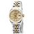 Rolex Relógio Datejust Feminino de Combinação Ouro Champagne e Diamantes Dourado - vista 8
