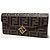 Fendi Portafoglio lungo FF Diamond Chain in pelle marrone e nera - vista 2