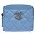 Chanel Portafoglio porta monete e carte con zip CC Logo in Caviar Crystal Blu