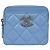 Chanel Portafoglio porta monete e carte con zip CC Logo in Caviar Crystal Blu - vista 2