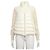 Moncler Weiße Logo Damen Strickstrickjacke mit Gänsebauschen