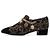 Chanel Scarpe da donna in tweed nero e oro, scamosciato e catena con logo