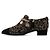 Chanel Scarpe da donna in tweed nero e oro, scamosciato e catena con logo - vista 4