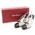 Salvatore Ferragamo Scarpe slingback da donna in vernice nera Nero - vista 7