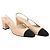 Chanel Décolleté bicolore con tacco logo CC e slingback Marrone - vista 3