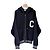 Céline College Kapuzenpullover mit Reißverschluss aus Wollstrick in Navy Blau