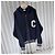 Céline College Kapuzenpullover mit Reißverschluss aus Wollstrick in Navy Blau - Ansicht 3