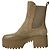 Louis Vuitton Stivaletti Chelsea con platform in scamosciato monogramma Loriot da donna Beige Marrone - vista 4