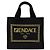 Fendi Borsa tote in cotone, borsa a tracolla, Black, Large Nero