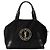 Saint Laurent Borsa Bowling a tracolla in tela a coste con logo ricamato Gosh Nero
