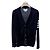 Thom Browne Merino-Wollstrickjacke Navy Blau