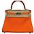 Hermès Borsa Kelly in Epsom Arancione con stampa argento (Nuovo)