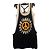 Top de algodón Love Moschino estampado de Paz y Flor Negro Blanco Amarillo