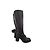 Ann Demeulemeester Schwarze Leder Plateaustiefel Overknee Größe 39