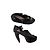 Décolleté con plateau in pelle nera e tessuto Chanel Nero
