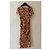 Prada Midi-Kleid mit Blumenprint und Rüschendetails Braun Schwarz Weiß Orange - Ansicht 2