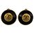 Orecchini CHANEL Coco Mark placcati in legno nero e oro per donna