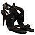 Stella Mc Cartney Sandali neri in tela con tacco Nero