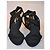 Stella Mc Cartney Sandali neri in tela con tacco Nero - vista 3