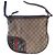 Bolso de hombro de lona con monograma Gucci Castaño Roja Beige Verde - vista 4