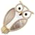 Van Cleef & Arpels Lucky Animals Owl Clip Brooch Black White Golden  - view 1