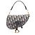 Borsa Christian Dior Dior Saddle Bag Mini Oblique Jacquard Beige Blu navy