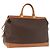 Céline CELINE Borsa Boston in Tela Macadam PVC Pelle Marrone Oro Auth bs36062 D'oro