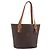 Céline Borsa Tote CELINE Macadam in PVC e pelle marrone con finiture dorate Auth 192720