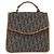 Borsa Christian Dior Trotter Canvas PVC 2way Navy Gold Auth 192200 D'oro Blu navy - vista 2