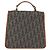 Borsa Christian Dior Trotter Canvas PVC 2way Navy Gold Auth 192200 D'oro Blu navy - vista 3