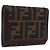 FENDI Zucca Canvas Wallet Black Brown Auth bs36073