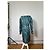 Abito a righe in seta vintage Loewe verde ottanio e argento M Blu - vista 3