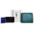 Vintage Yves Saint Laurent Leather Wallet Teal Silver Blue  - view 1