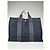 Hermès Vintage Hermes Canvas Tote Bag Schwarz Grau Gestreift - Ansicht 13