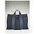 Hermès Vintage Hermes Canvas Tote Bag Schwarz Grau Gestreift - Ansicht 2